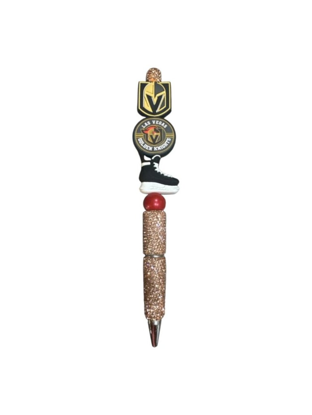 Hockey Rhinestone Glitter Pen with Logo & Hockey Skate Design